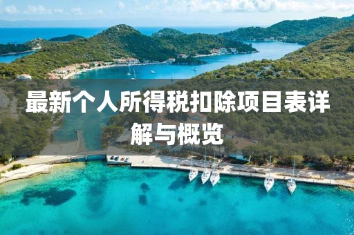 最新个人所得税扣除项目表详解与概览