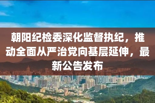 朝阳纪检委深化监督执纪，推动全面从严治党向基层延伸，最新公告发布