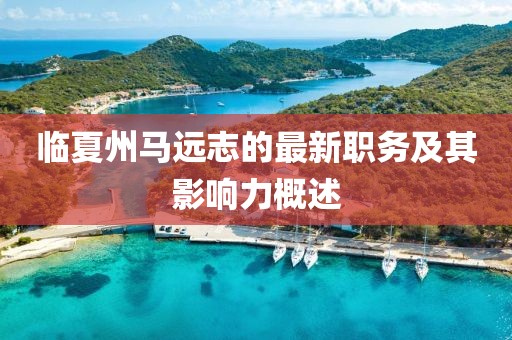 临夏州马远志的最新职务及其影响力概述