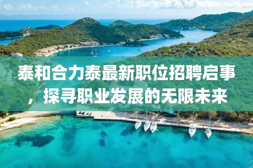 泰和合力泰最新职位招聘启事，探寻职业发展的无限未来