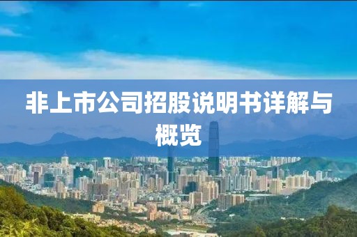 非上市公司招股说明书详解与概览