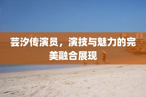 芸汐传演员，演技与魅力的完美融合展现
