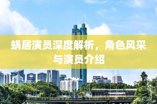 蜗居演员深度解析，角色风采与演员介绍