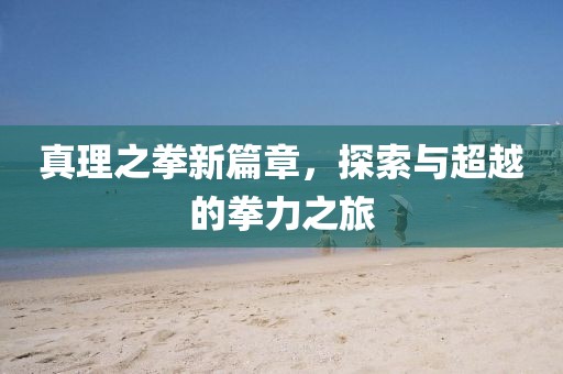 真理之拳新篇章，探索与超越的拳力之旅