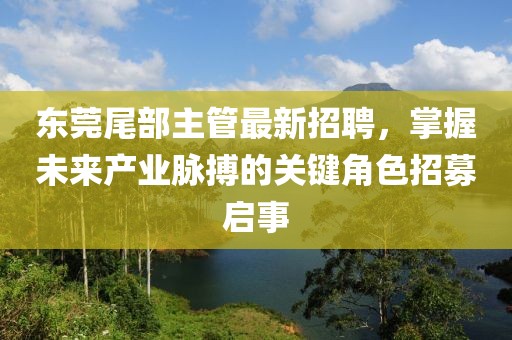 东莞尾部主管最新招聘，掌握未来产业脉搏的关键角色招募启事
