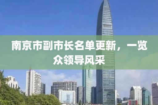 南京市副市长名单更新，一览众领导风采