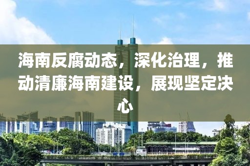 海南反腐动态，深化治理，推动清廉海南建设，展现坚定决心