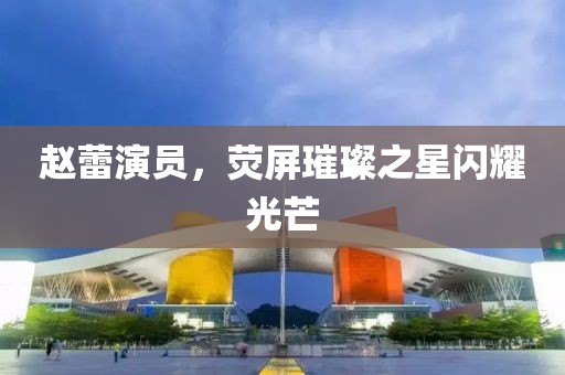 赵蕾演员，荧屏璀璨之星闪耀光芒
