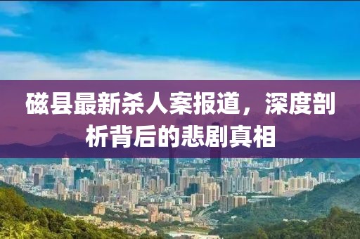 磁县最新杀人案报道，深度剖析背后的悲剧真相