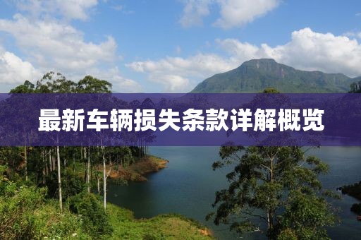 最新车辆损失条款详解概览