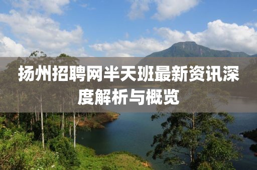 扬州招聘网半天班最新资讯深度解析与概览