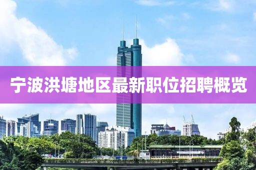 宁波洪塘地区最新职位招聘概览