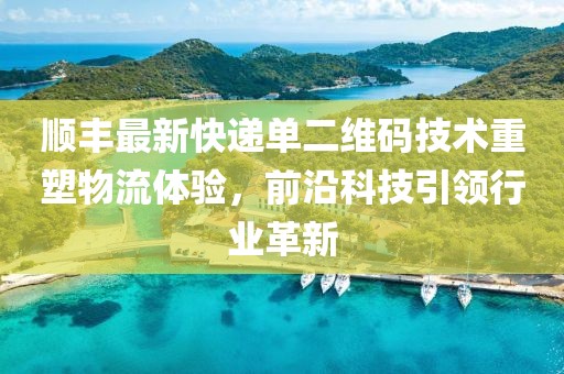 顺丰最新快递单二维码技术重塑物流体验，前沿科技引领行业革新