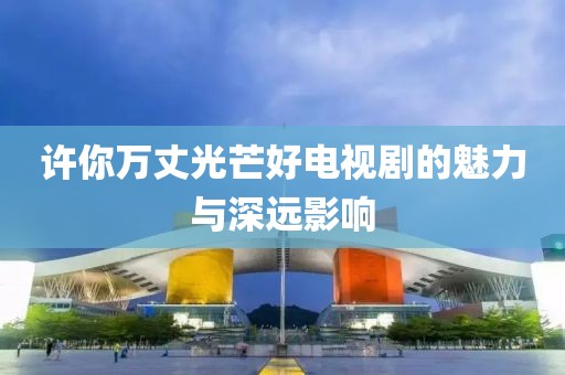 许你万丈光芒好电视剧的魅力与深远影响
