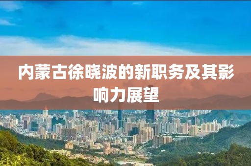 内蒙古徐晓波的新职务及其影响力展望