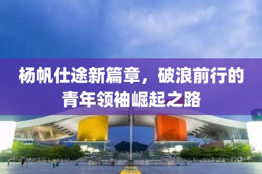 杨帆仕途新篇章，破浪前行的青年领袖崛起之路