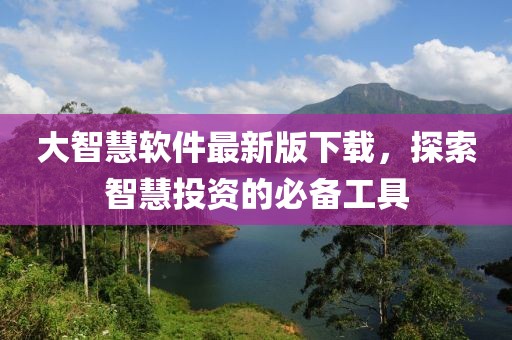 大智慧软件最新版下载，探索智慧投资的必备工具