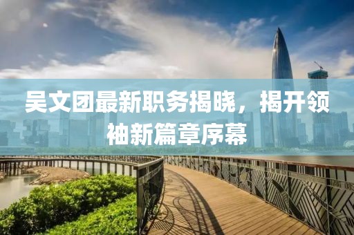 吴文团最新职务揭晓，揭开领袖新篇章序幕